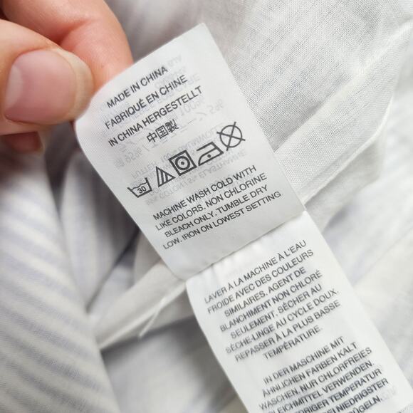 J Crew Womens Cuffed Cropped Wide Leg Pants Size 0 Blue White Pin Stripe G3174 - Picture 11 of 15